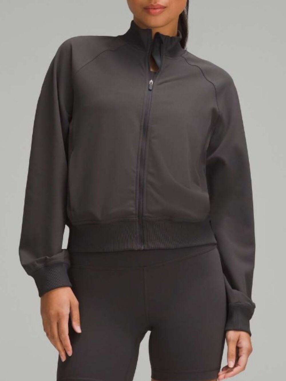 lululemon athletica Charcoal Gray Full-Zip Bomber Jacket